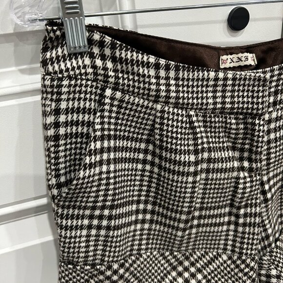 XXZ Womens Black & White Cuffed Hem Houndstooth Shorts Size XS Preppy Retro - Picture 4 of 8
